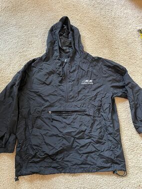 Sports Master Shawan Downs Jacket Large Black Pullover 1/4 Zip Windbreaker Sz. L